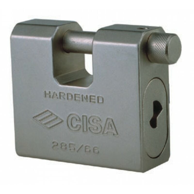 foto del prodotto no brand lucchetto monoblocco 84 mm asse 12 mm misura interna 36x18 mm cisa serie top