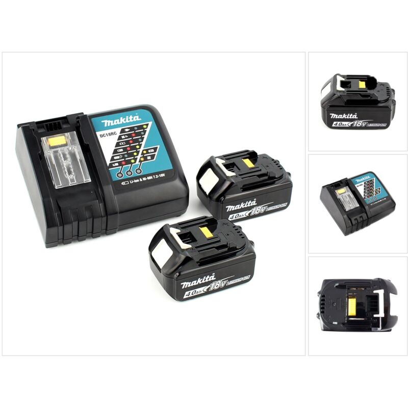 foto del prodotto no brand makita kit power set con 2x batterie bl 1840 b 4,0 ah 18 v caricatore rapido dc 18 rc