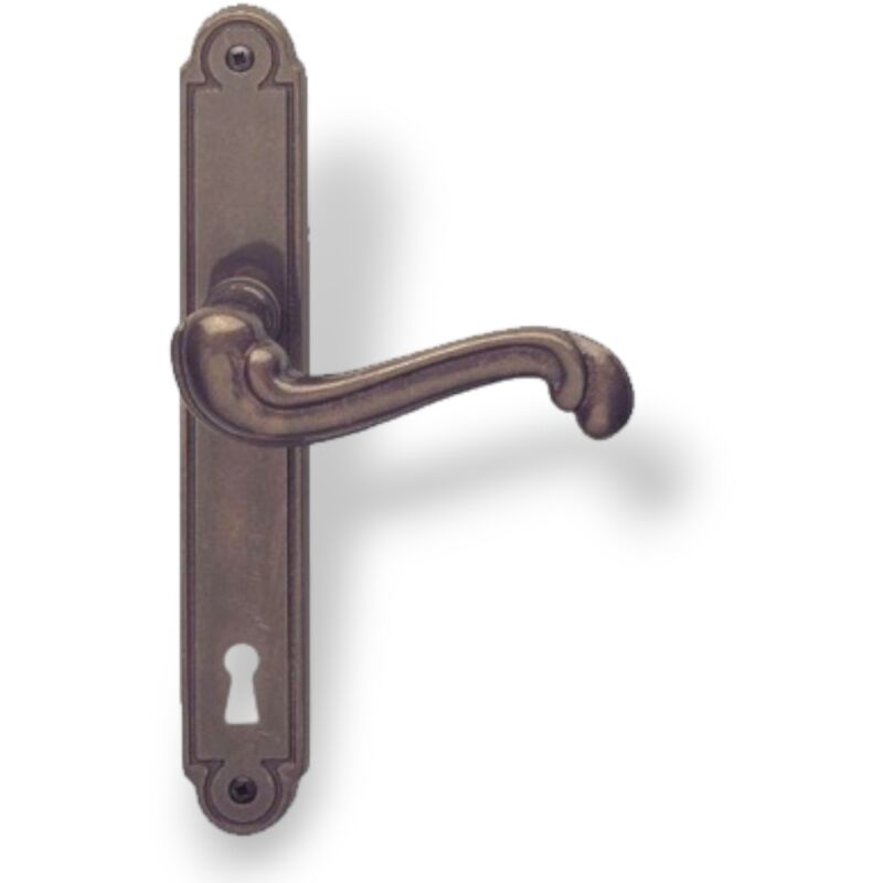 foto del prodotto no brand maniglia in lega bronzata con placca per porte in legno