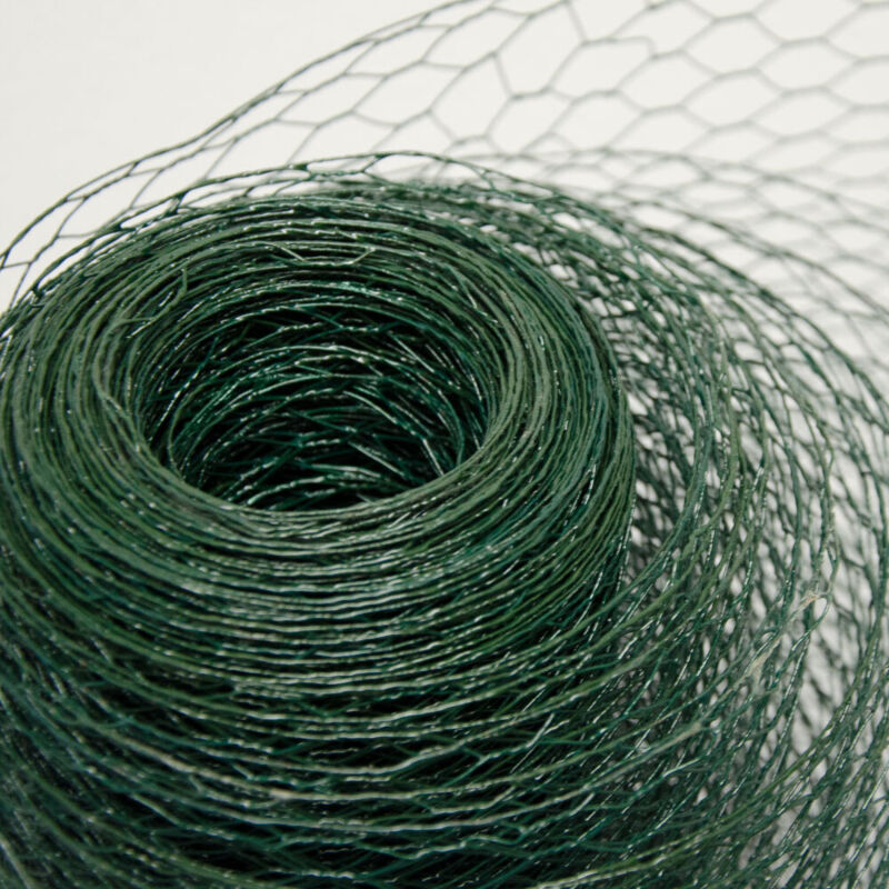 foto del prodotto no brand maschendraht set ummantelt 0,5x25m sechseck 13x13mm mwe 0,8mm mit 20 pfosten 80cm