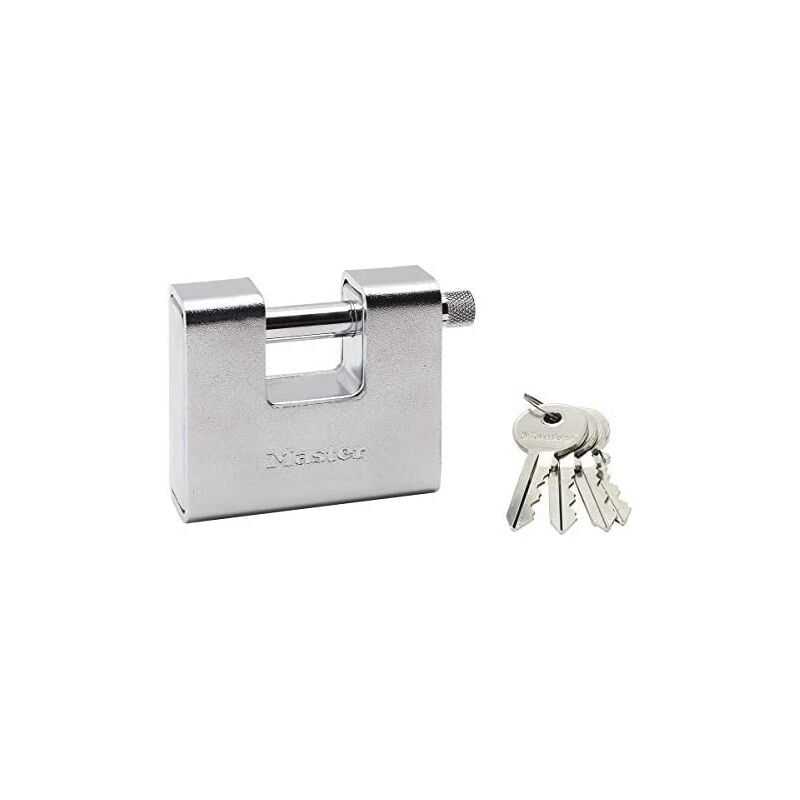 foto del prodotto no brand master lock 680eurd lucchetto rettangolare de zinco a chiavi, grigio, 8 x 9,5 x 2,9 cm
