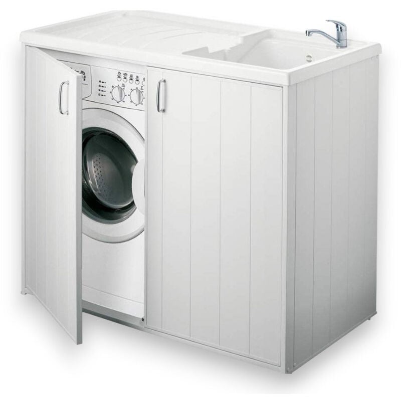 foto del prodotto no brand mobile coprilavatrice a 2 ante con lavatoio bagno reversibile 109x60xh93 cm