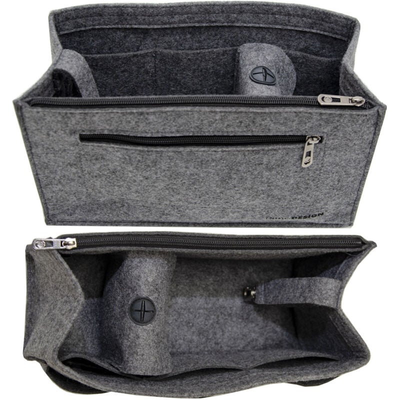 foto del prodotto no brand organizer borsa 30x12x17cm organizzatore inserto feltro borsetta interna grigio