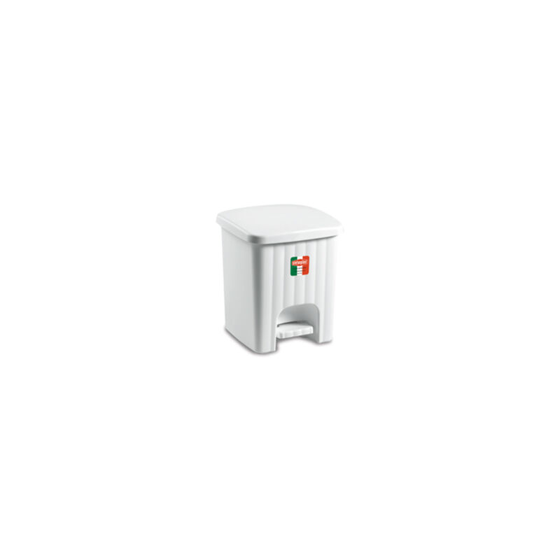 foto del prodotto no brand pattumiera quadra pedalina bianca lt. 4,5 cm. 20,5x20,5x23,5 h stefanplast