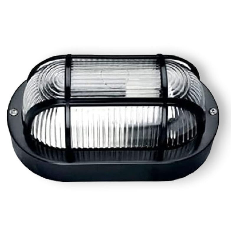 foto del prodotto no brand plafoniera ovale 20.4x11.5xh9.5 cm con griglia in resina per esterno nero