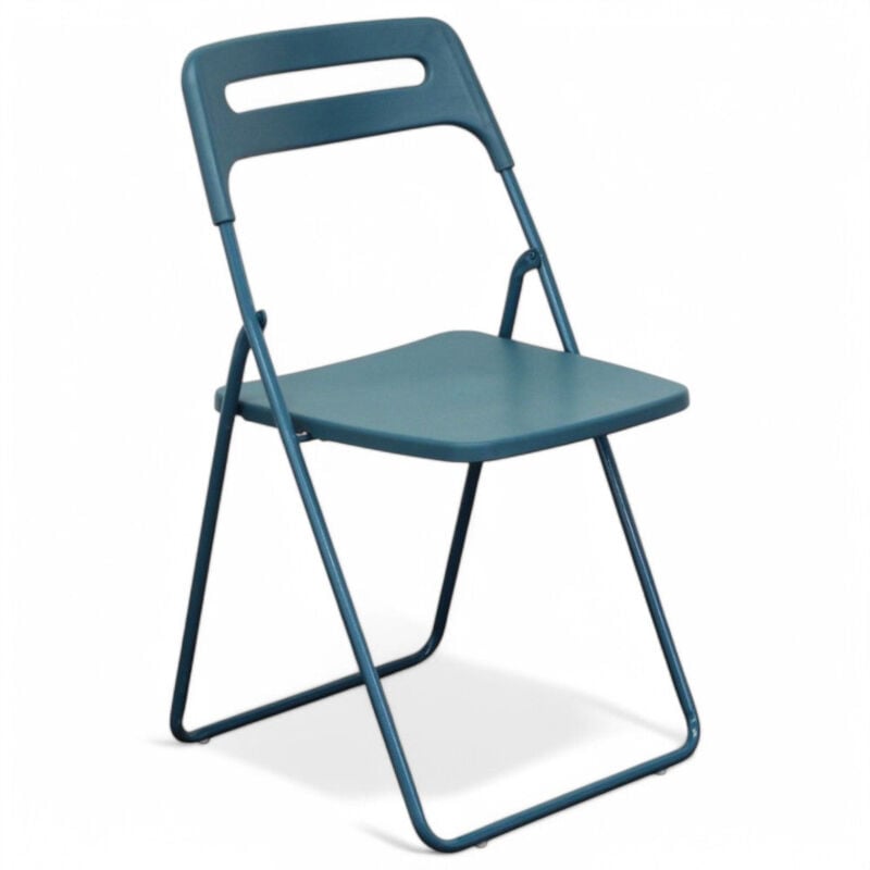 foto del prodotto no brand sedia senza braccioli in resina impilabile con schienale aperto 40x43xh78 cm elettra blu