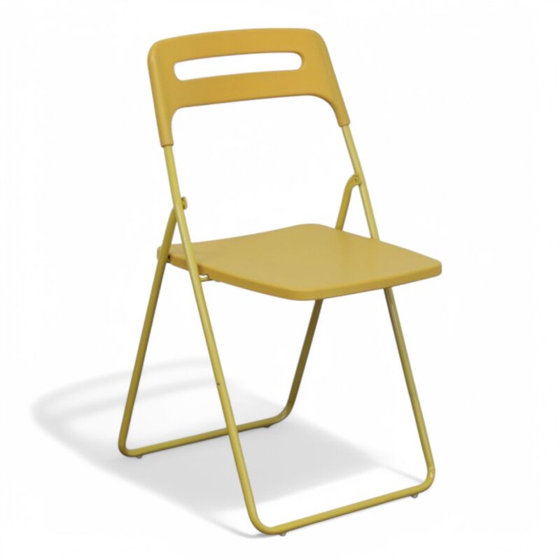 foto del prodotto no brand sedia senza braccioli in resina impilabile con schienale aperto 40x43xh78 cm elettra giallo