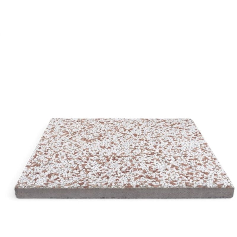 foto del prodotto no brand set 4 piastre base per ombrellone e pavimentazione esterna bianco carrara misto rosso 50x50x3,7 cm 85 kg