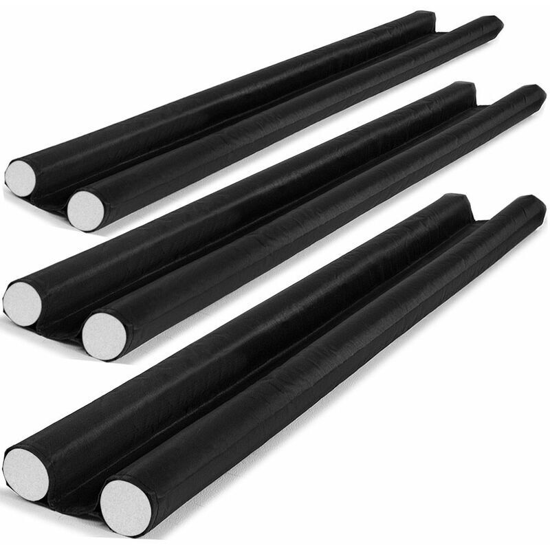 foto del prodotto no brand set di 3 paraspifferi da 92 cm, isolamento porta fredda, protezione dal rumore, risparmio energetico, antivento, bifacciali, tagliabili