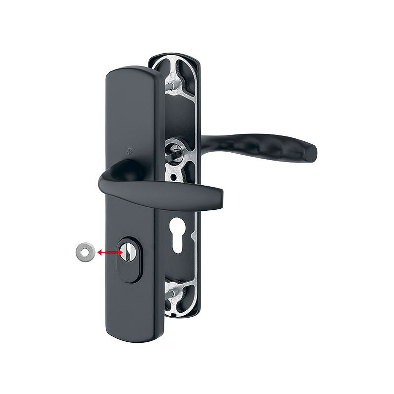 foto del prodotto no brand set di sicurezza new york hoppe 1810h 3452a za 3450 nero opaco 37 52 mm chiave i 11810166