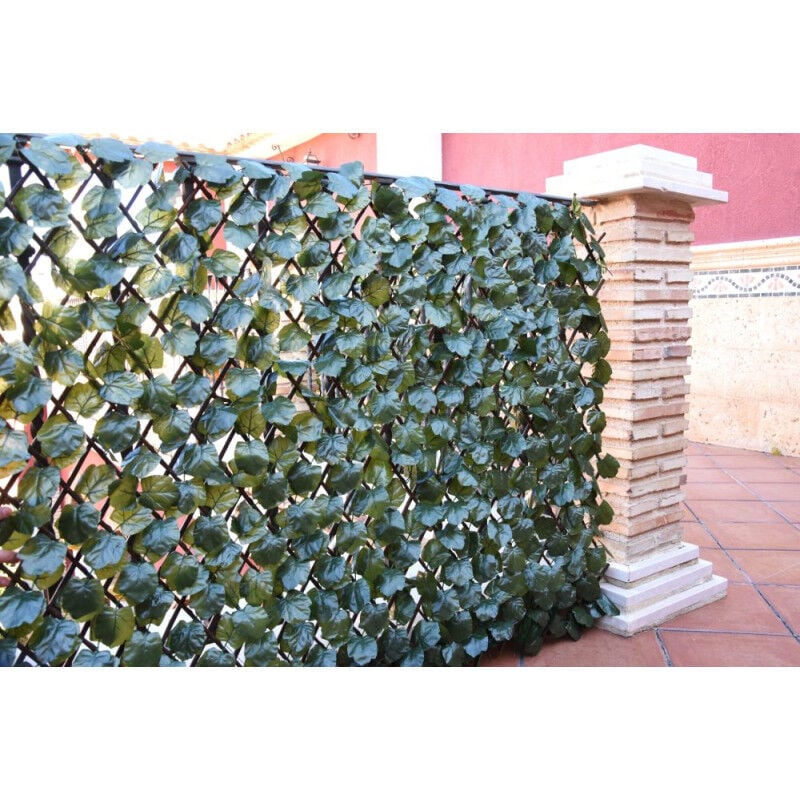 foto del prodotto no brand siepe artificiale con rete in legno di salice naturale, estensibile 1 x 2 metri