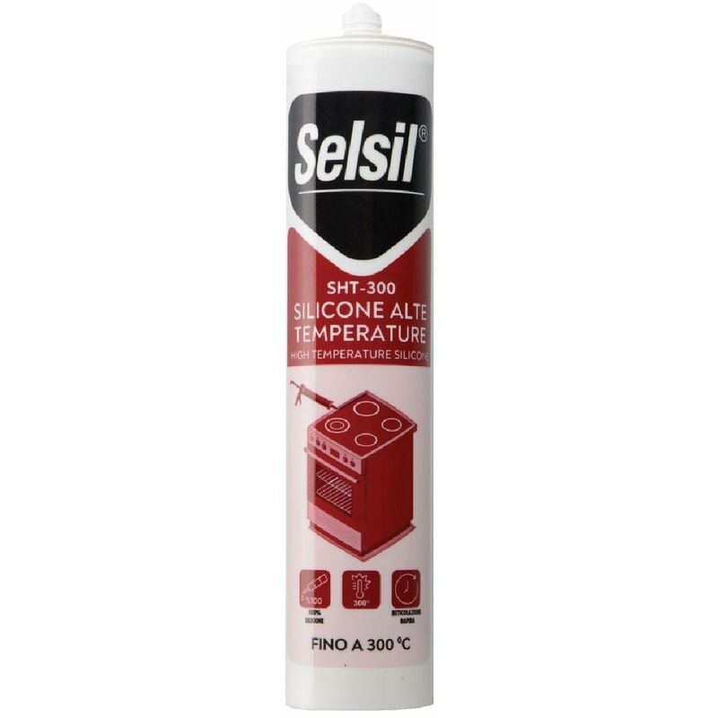 foto del prodotto no brand silicone acetico snh per alte temperature igroindurente privo di solventi 310 ml nero