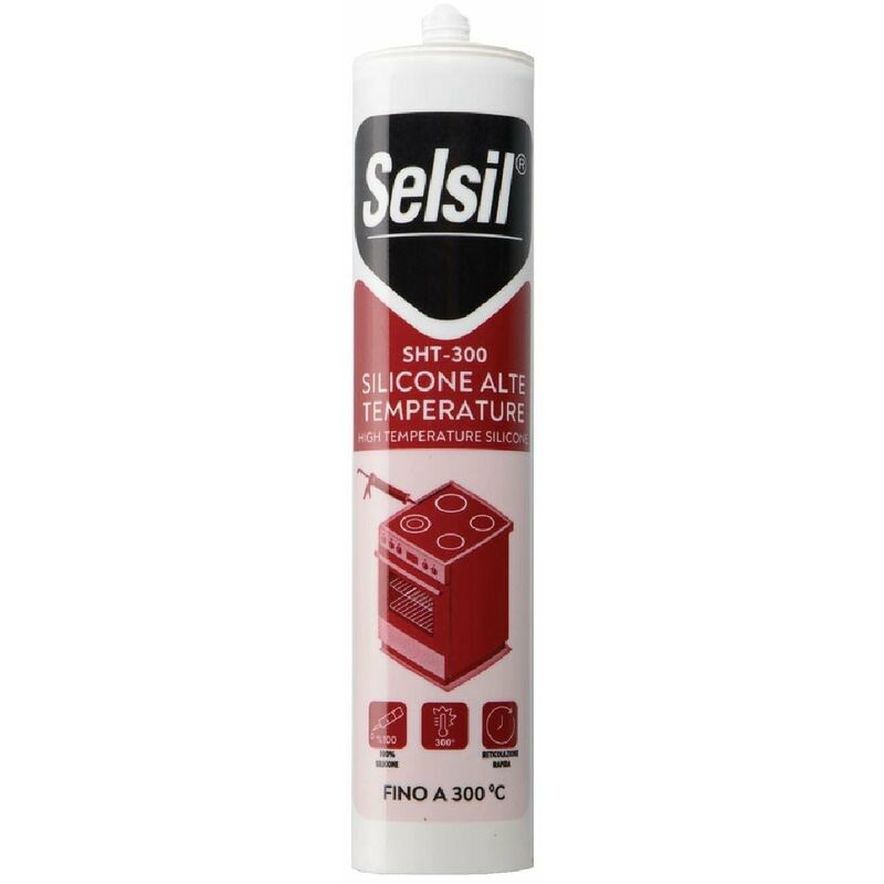 foto del prodotto no brand silicone acetico snh per alte temperature igroindurente privo di solventi 310 ml rosso