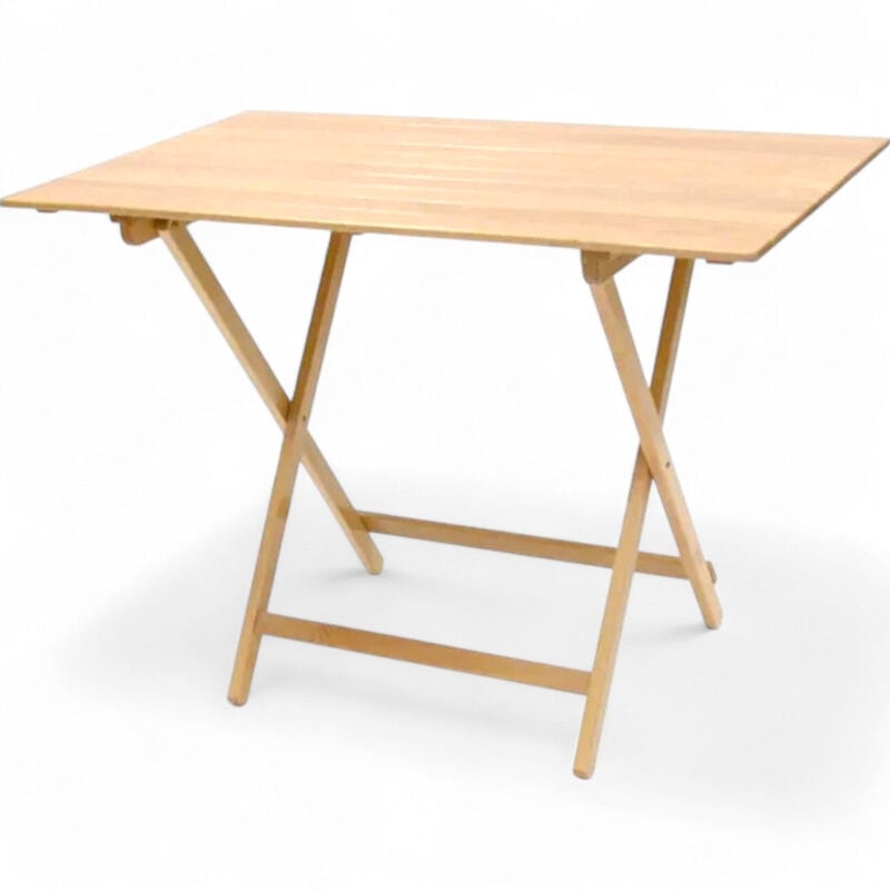 foto del prodotto no brand tavolo pic nic richiudibile in legno naturale con doghe in faggio ideale per esterni e giardino 60x80xh75 cm