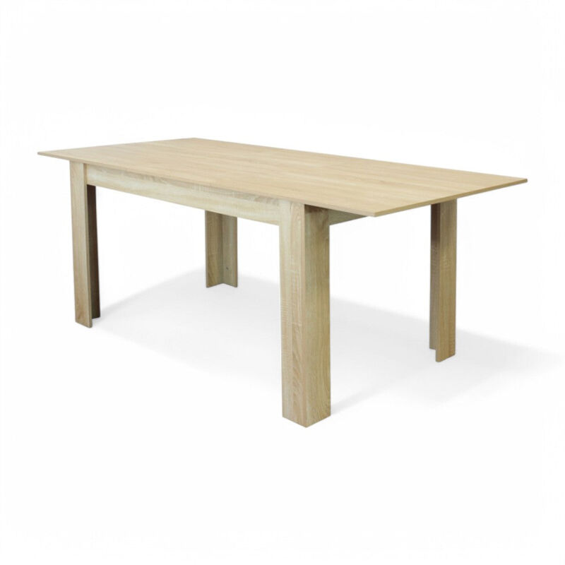 foto del prodotto no brand tavolo rettangolare allungabile in melamina marrone chiaro 90x140 190xh78 cm