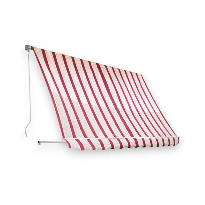 foto del prodotto no brand tenda da balcone para sole a caduta senza cassone 300x250 cm bordeaux e crema a righe con profili in alluminio