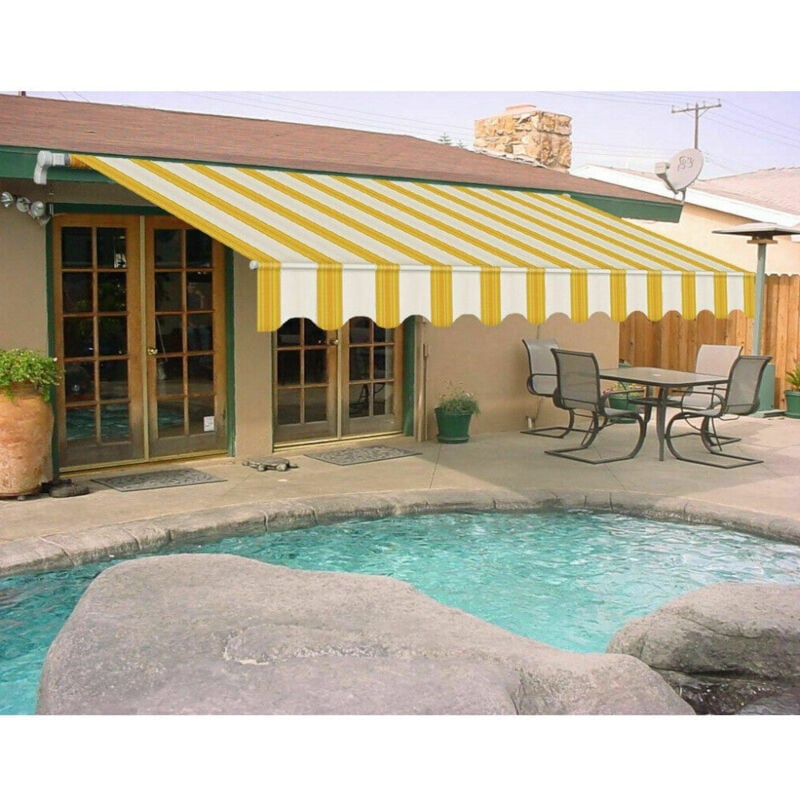 foto del prodotto no brand - tenda da sole ombreggiante 300x200 cm a barra quadra per esterno - giallo crema