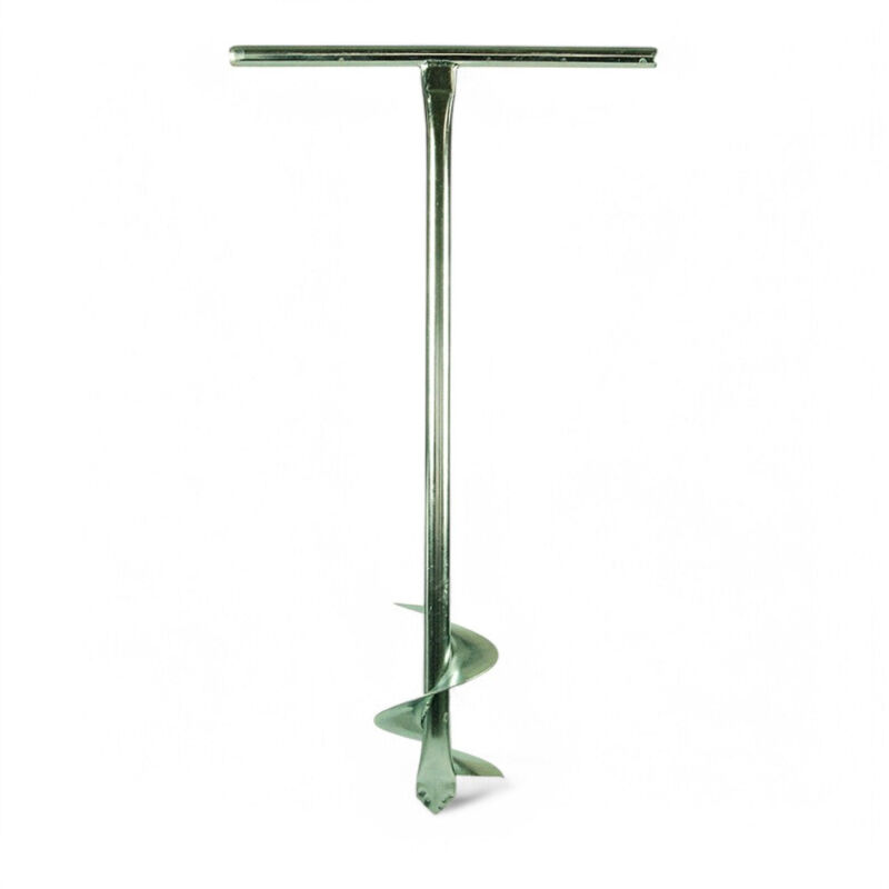 foto del prodotto no brand trivella manuale in acciaio zincato ideale per fori nel terreno resistente e leggera mm.150 asta tubolare cm.3x88h