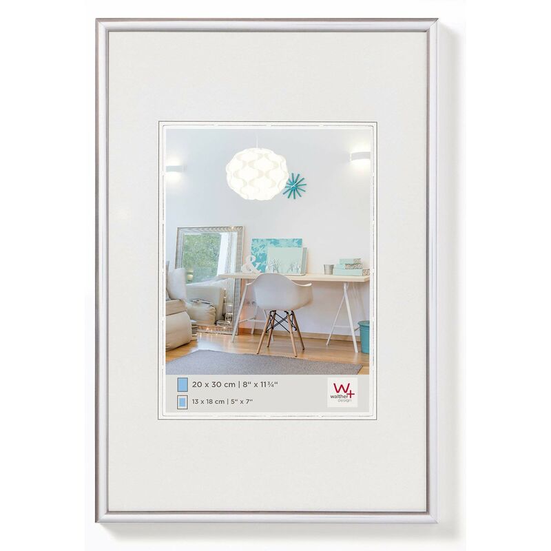 foto del prodotto no brand walther design, cornice portafoto argentata, 70 x 100 cm, cornice in plastica new lifestyle kv100s, confezione da 1