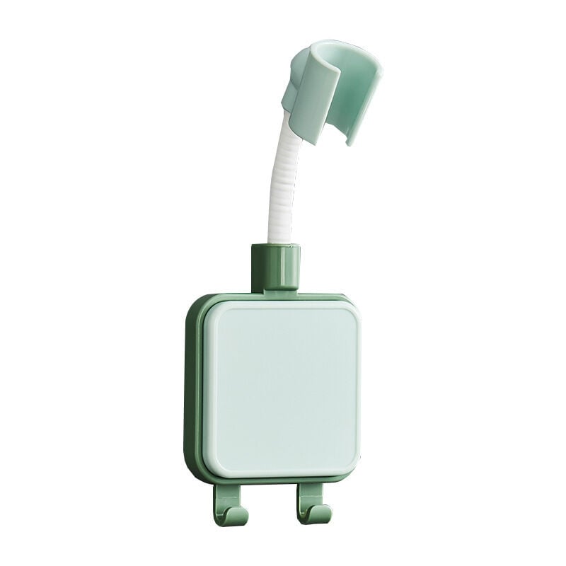 foto del prodotto no drill adjustable shower head holder adjustable sticky angle nail 360 degree rotating holder paste for bathroom hotel durable thickened card slot