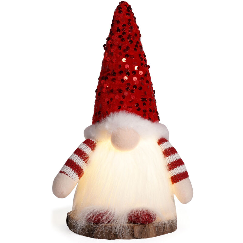 foto del prodotto no l gnomes sequin cap rudolph led light doll figurines naines de no l faites la main no l poup e sans visage d coratif chapeau paillettes