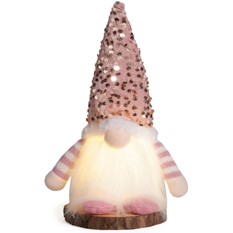 foto del prodotto no l gnomes sequin cap rudolph led light doll figurines naines de no l faites la main no l poup e sans visage d coratif chapeau paillettes