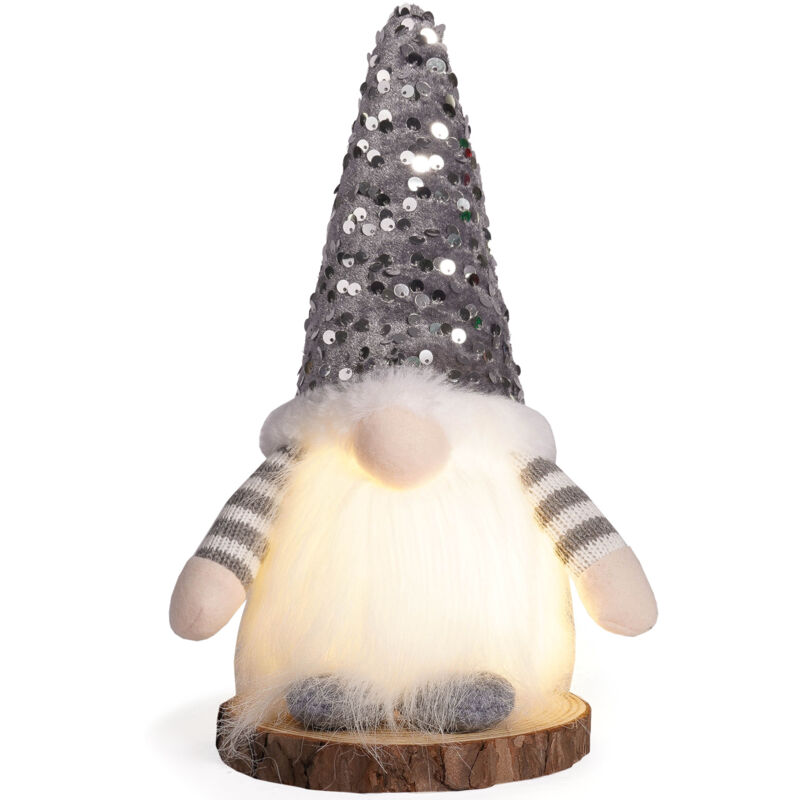 foto del prodotto no l gnomes sequin cap rudolph led light doll figurines naines de no l faites la main no l poup e sans visage d coratif chapeau paillettes