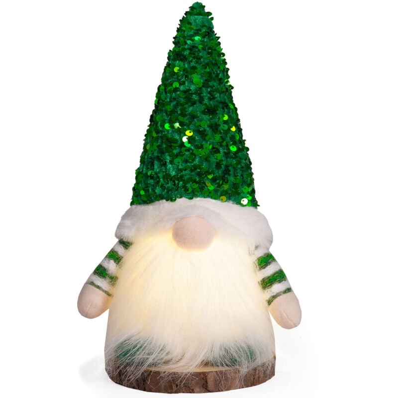 foto del prodotto no l gnomes sequin cap rudolph led light doll figurines naines de no l faites la main no l poup e sans visage d coratif chapeau paillettes