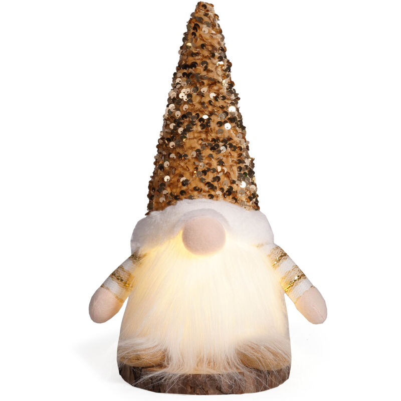 foto del prodotto no l gnomes sequin cap rudolph led light doll figurines naines de no l faites la main no l poup e sans visage d coratif chapeau paillettes
