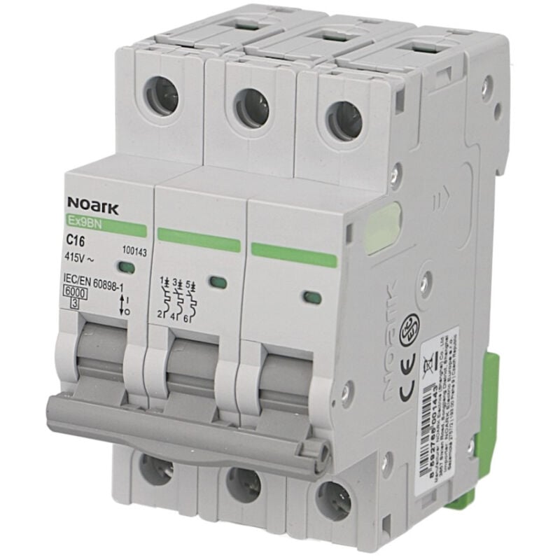 foto del prodotto noark disjoncteur tripolaire modulaire 16a courbe c ex9bn