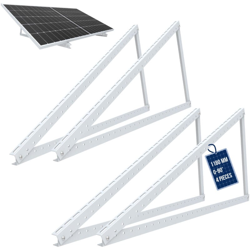 foto del prodotto noasol supporto per pannello solare altezza fino a 72 cm tetto a terrazza argento
