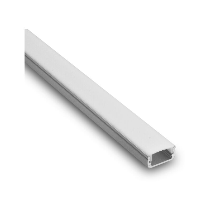 foto del prodotto nobile profilo in alluminio da superficie per striscia led con diffusore trasparente, opale, acidato o satinato di 2m