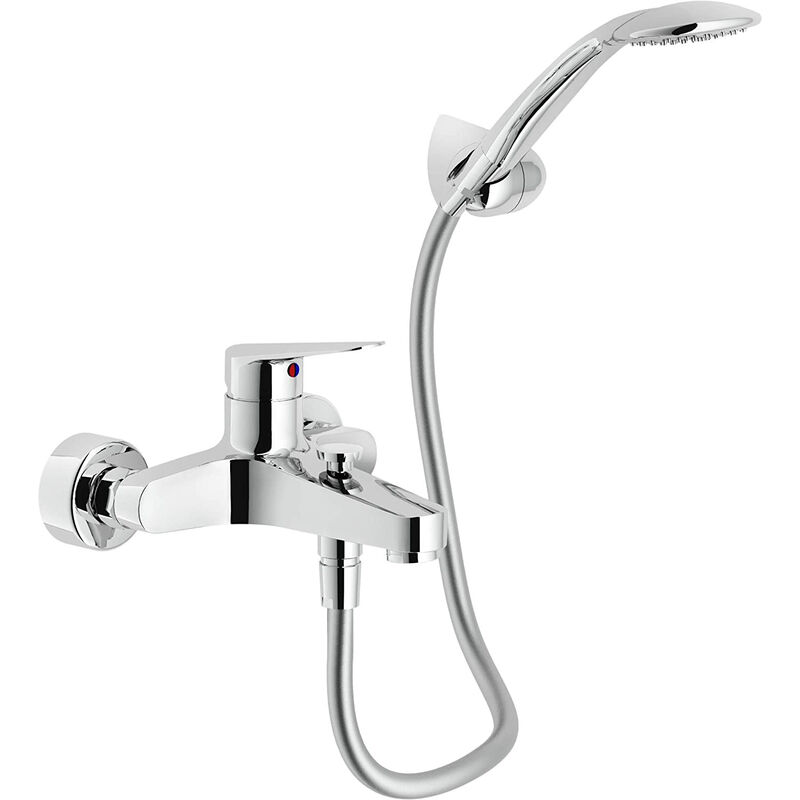 foto del prodotto nobili blues miscelatore monocomando per vasca e doccia doccetta a 1 getto e flessibile da 150 cm, cromo bs101110cr 