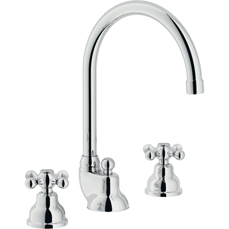 foto del prodotto nobili grazia rubinetto lavabo 3 fori con bocca girevole codice prod grc5012 1cr