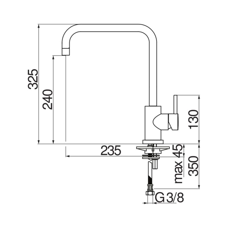 foto del prodotto nobili miscelatore per lavello monocomando serie live lv00134cr cromato ottone
