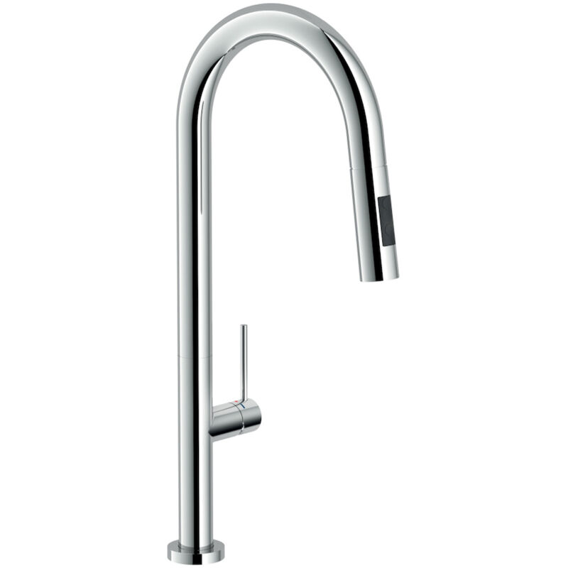 foto del prodotto nobili pop rubinetto cucina con doccia estraibile con bocca girevole codice prod po108137cr