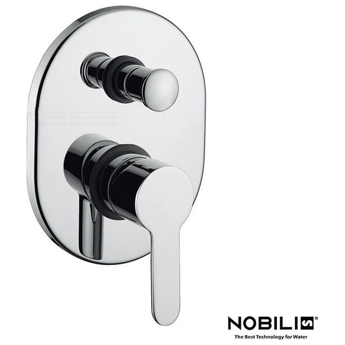 foto del prodotto nobili rubinetterie ab87100cr abc miscelatore monocomando per doccia ad incasso con deviazione cromo cromo 2 uscite