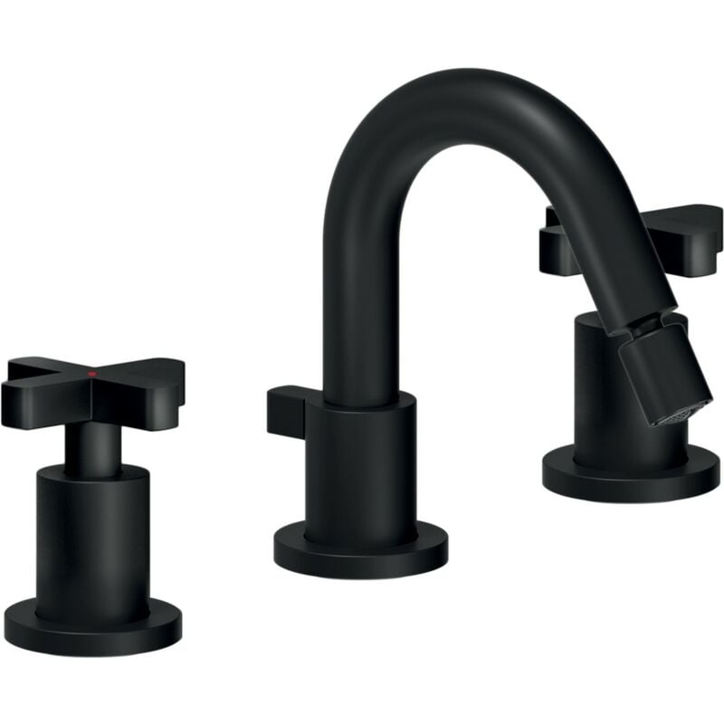 foto del prodotto nobili rubinetto per bidet a 3 fori nero opaco lira lr116215 1bm nero opaco piletta con salterello 1 1 4