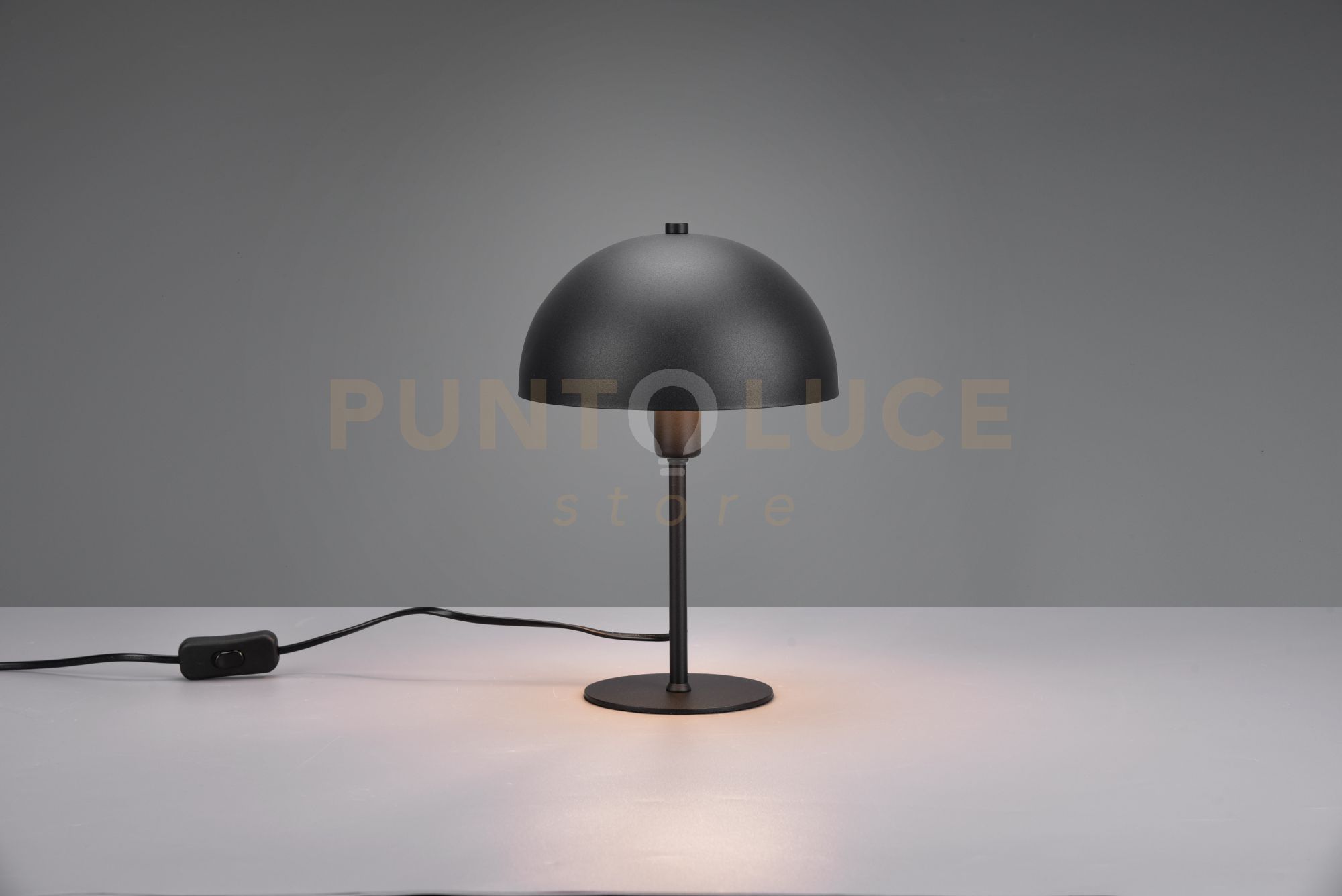 foto del prodotto nola lampada da tavolo metallo nero forma fungo h. 31cm 1 luce attacco e14