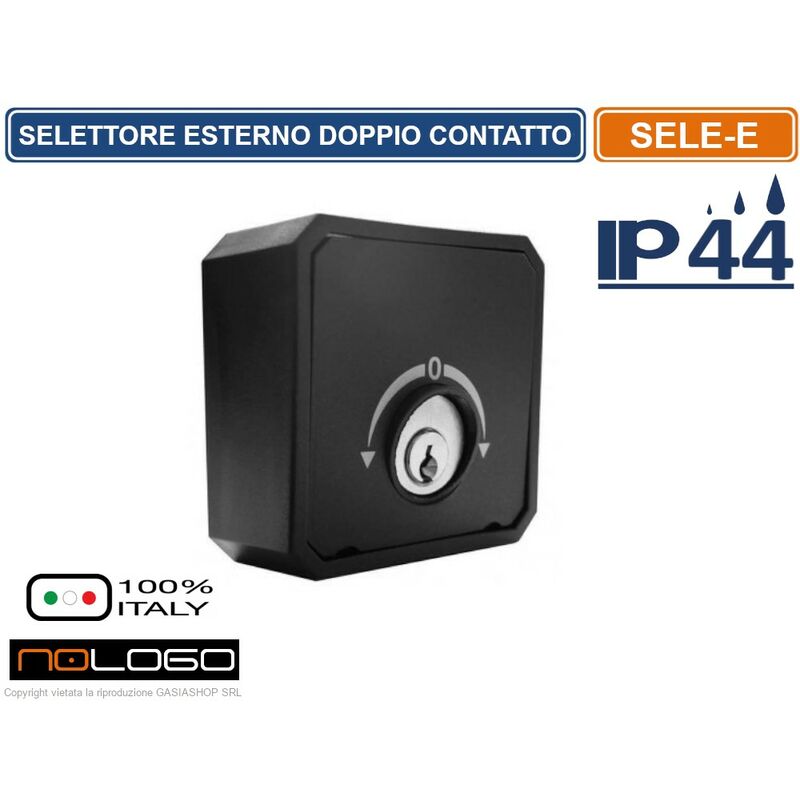 foto del prodotto nologo selettore da esterno a doppio contatto con chiavi sele e automazione cancello ip44