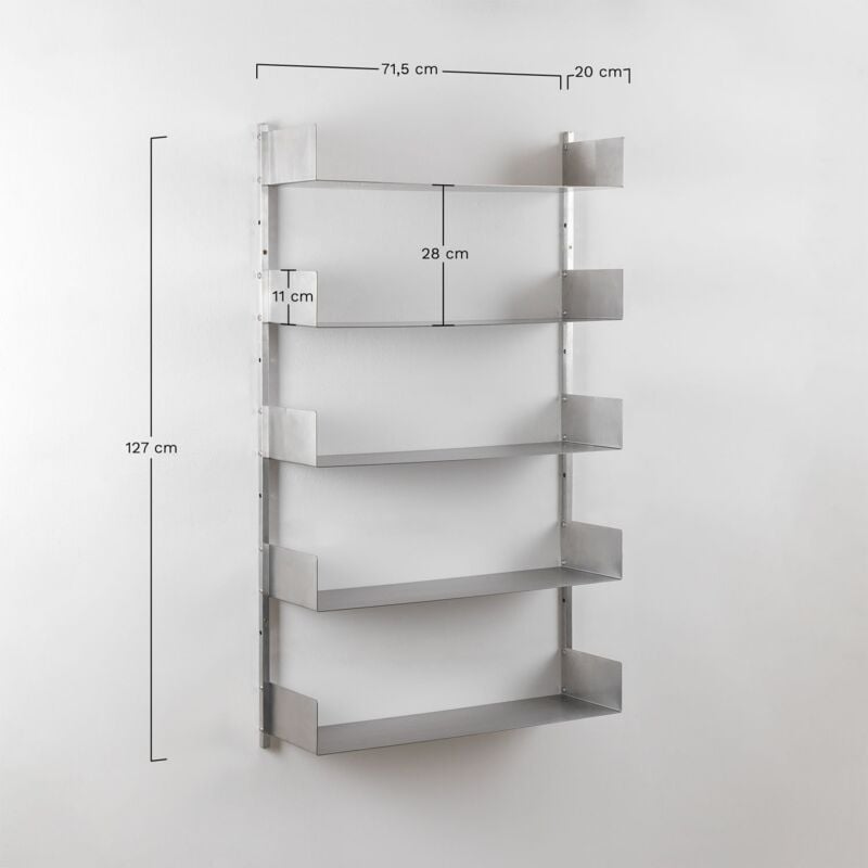 foto del prodotto nolvia scaffale da parete in acciaio inossidabile sklum acciaio