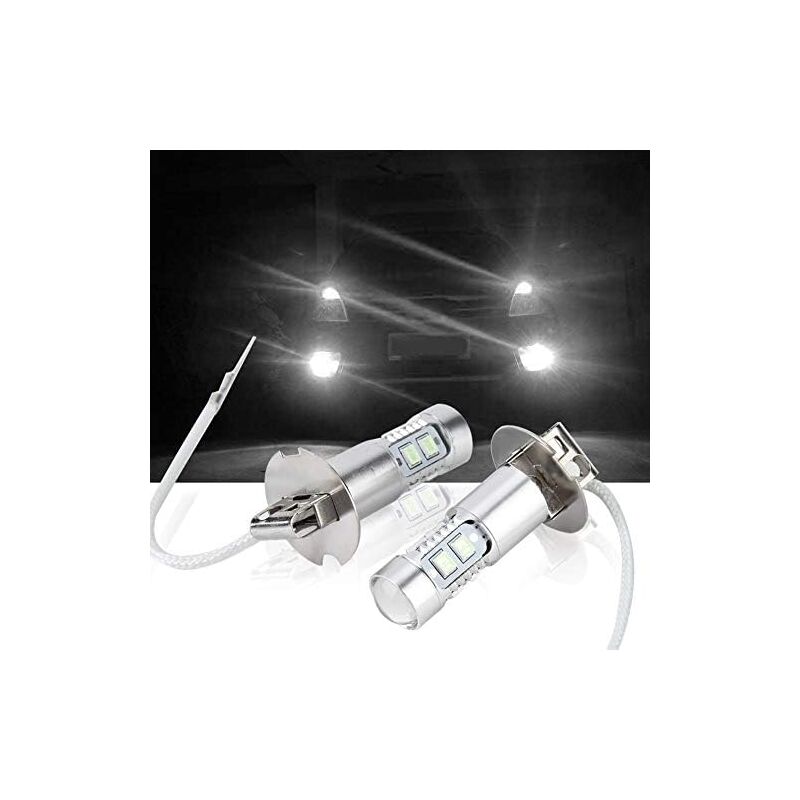 foto del prodotto non lasciarti sfuggire queste lampadine per fari led h3 100w 1200lm 8000k per un illuminazione eccezionale sulla tua auto