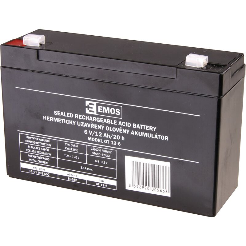 foto del prodotto non richiede manutenzione accumulatore piombo acido 6 v, 12 v, 1 pezzi, b9682 emos