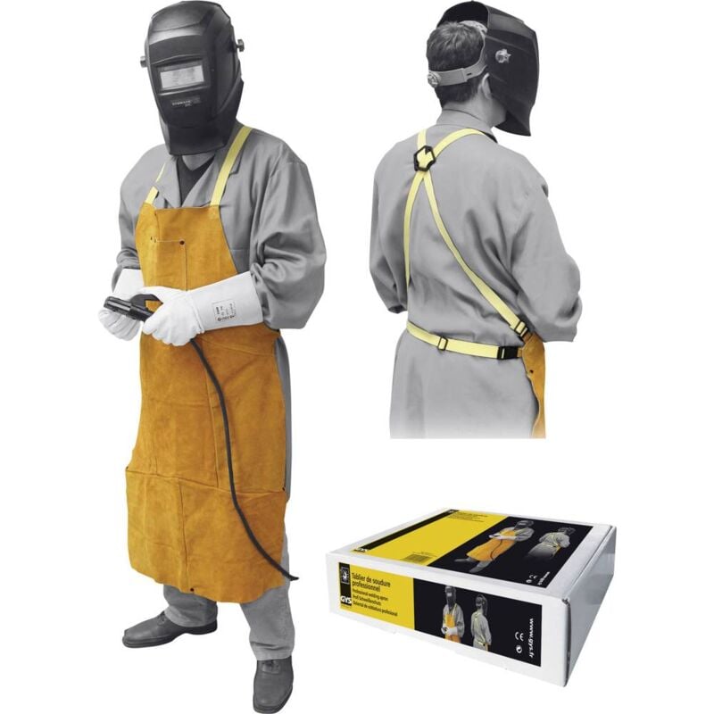 foto del prodotto non toparc 045217 grembiule professionale da saldatore materiale dettagli pelle