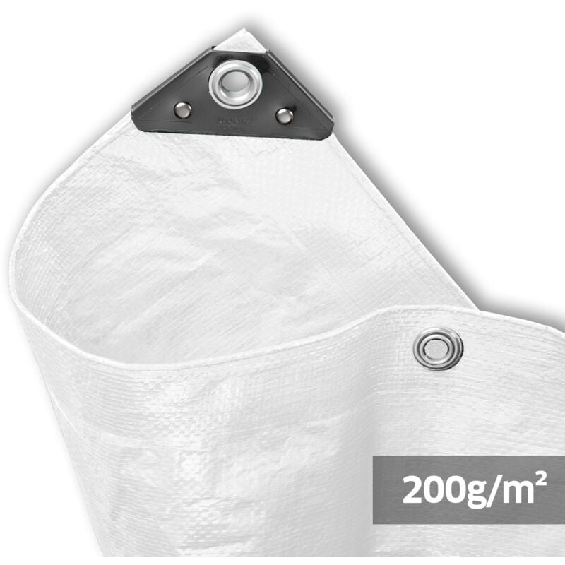 foto del prodotto noor - telone da esterni in polipropilene e polietilene, colore bianco, 5 x 8 m