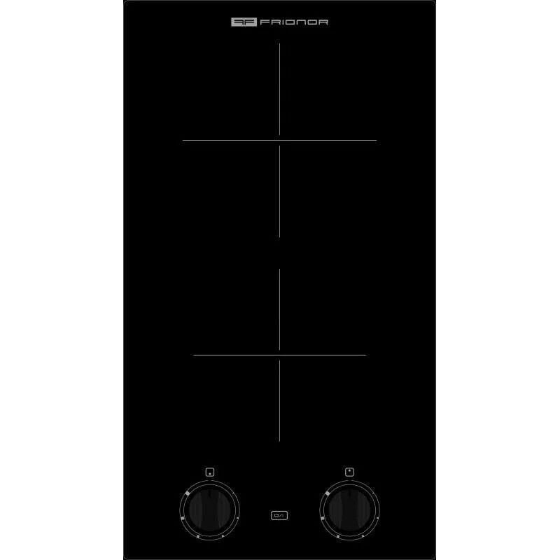 foto del prodotto nord inox domino 2 fuochi a induzione nero con manopola