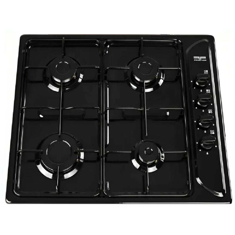foto del prodotto nord inox piano cottura a gas da incasso, 4 fuochi, nero