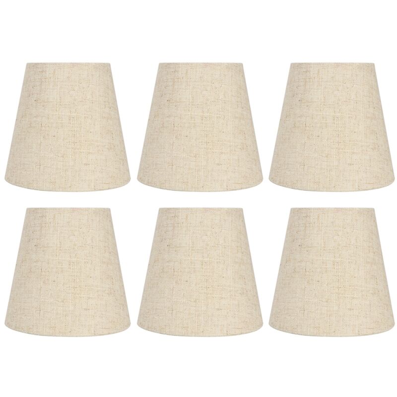 foto del prodotto nordic simple abat - jour solide abat - jour tissu moderne abat - jour à membrane int rieure pour lustre en cristal lampe murale croix lin pince 6pcs