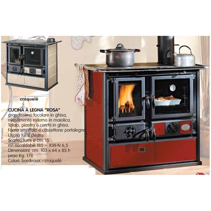 foto del prodotto nordica cucina legna 8.8 kw rosa 5.0 vst