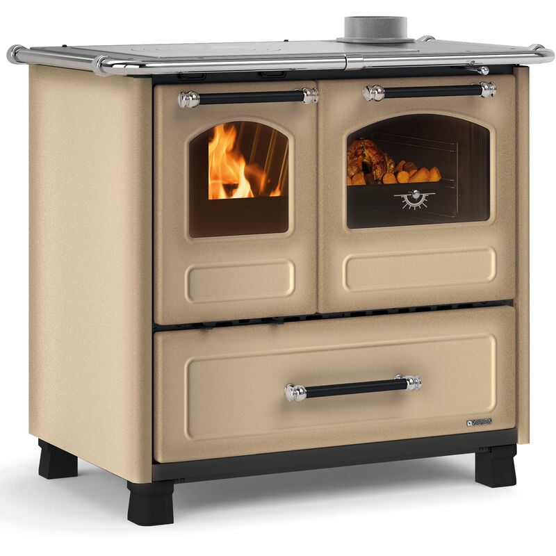 foto del prodotto nordica stufa cucina family 4,5 cappuccino 7,5kw la extraflame 97x86x56cm